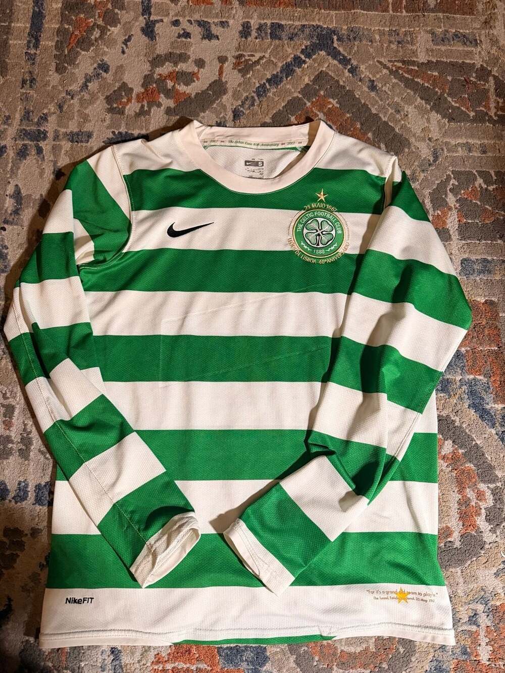 Nike Celtic FC 2007 Lisbon Lions 40th Anniversary Long Sleeve Jersey Size S